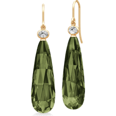Grøn Øreringe Julie Sandlau Ofelia Drop Earrings 18 kt Forgyldt Sølv - Olive Green