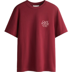 H&M Printed T-shirt - Dark red/Cafe Poesie