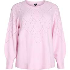 Zizzi Sweatere Zizzi Pullover Casunny Lys Pink