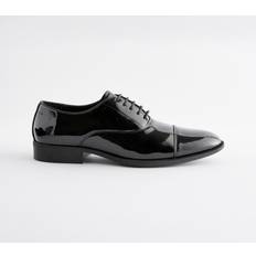 40 - Gummi Oxford NEXT Black Standard Fit Patent Oxford Toe Cap Shoes - Sort