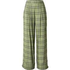 Dam - Rutiga Byxor & Shorts Roxy Byxa Dam Oil Green Natural Plaid - Grön/Svart