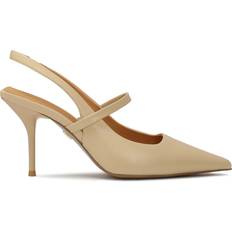 Beige - Stilethæl Højhælede sko Kazar Slingpumps Uld Med Åben Firkantet Hæl - Beige