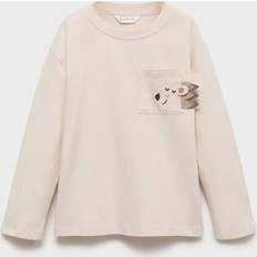 Skjorter på tilbud Mango Orejita Kids Shirts - Beige/Ecru/Mørkebeige/Sort