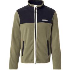 Napapijri Herre Jakker Napapijri Full Zip Fleecejakke Herrer - Oliven/Sort/Hvid
