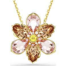 Justérbar størrelse Charms & Vedhæng Swarovski Idyllia Gold Coloured Necklace Anhänger Brosche - Blume