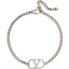 Valentino Garavani Silverkedja Logoplatta Halsband Herr