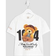 River Island Mini Boys Varsity Bear T-Shirt - White
