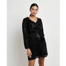 Womens Maternity Black Sequin Mini Dress