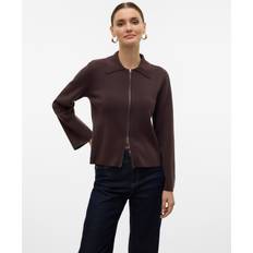 Vero Moda VMHanna Strikket Cardigan - Brun Meleret