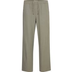 Tøj Solid Allan Elsticated Wide Fit Linen Pants Vetiver - NEW