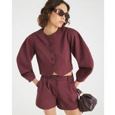 River Island Blazers River Island Womens Red Puffed Sleeve Tailored Blazer
