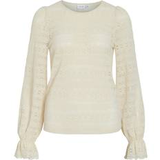 Vila Lös Blusar Vila Blus Vichikka - Ljusbeige