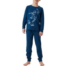 Drenge Pyjamasser Børnetøj Name It Nattøj NkmTitan Skater Noos - Mørkeblå/Hvid