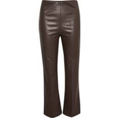 Pleather Trousers & Shorts Soaked in Luxury Flared PU Trousers Kaylee - Marron