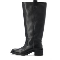 Biamary Knee High Pull On Boot Smooth Leather Støvler - Sort