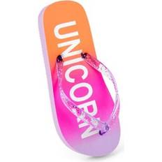 Flip Flops Sand Rocks Girls Unicorn Flip Flips - Purple/Pink/Orange