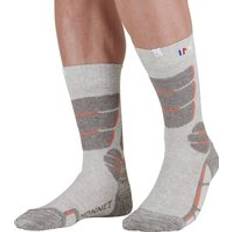 Herr - Linne Strumpor Monnet Lin High Vandringsstrumpor - Gris/Ocre