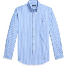 Kläder Polo Ralph Lauren Custom Fit Striped Stretch Oxford Shirt - Blå