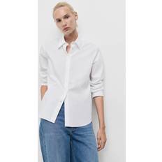 Mango Overdele Mango Bluse Regular Cotton Lyocellblend Shirt - Hvid