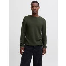 Jack & Jones Jersey Tröjor Jack & Jones Enfärgat Stickad Tröja Grön