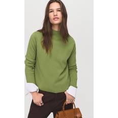 Mango Sweatere Mango Knitted Sweater With Perkins Neck - Græsgrøn