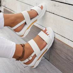 Sandals Temu Magimobo Casual Flat Sandals With Ankle Strap - White