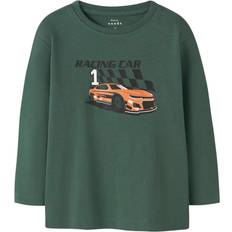 Name It Grøn Bluser & Tunikaer Name It Bluse Loose Vagno Garden Topiary Racing Car - New
