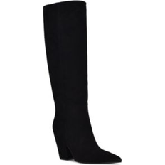 Nine West Women Boots Nine West Adera Wide Calf Pointy Toe Tall Shaft Dress Boots - Black Suede