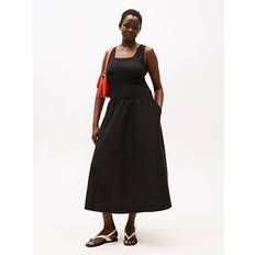 Tommy Hilfiger Klänningar Tommy Hilfiger Curve Klänning Crv 5x2 Rib Midi Mix F&f - Svart