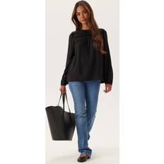 Vero Moda Ls Pleat Top Bluse - Sort