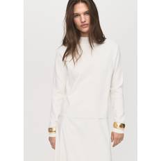 Mango Sweatere Mango Knitted Sweater With Perkins Neck - Light Beige