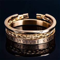 Unisex Jewellery Sets Temu Luxe Hip Hop Jewelry Set Stainless Steel Braided Geometric Roman