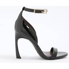 Slippers & Sandals River Island Womens Black Patent Closed Banana Heel Sandals