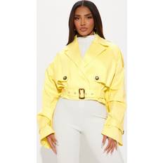 Fashion Nova Leona Cropped Trench - Yellow