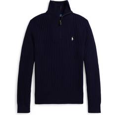 Polo Ralph Lauren Pony Logo Quarter-Zip Ribbed Sweater - Hunter Navy