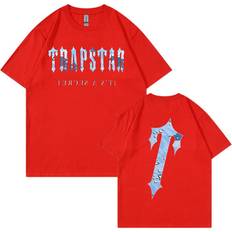 Ibywind Summer Trapstar Gradient Letter Print Neck T-Shirt