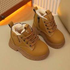 Yellow Winter Shoes Children's Shoes Shein Children's Lace Up Zipper Design - Lightweight
