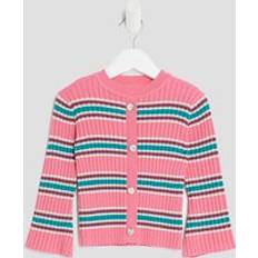 Pink Cardigans River Island Mini Girls Pink Knitted Striped Cardigan