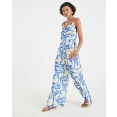 River Island Jumpsuits & Overalls River Island Womens Blue Sleeveless Printed Jumpsuit