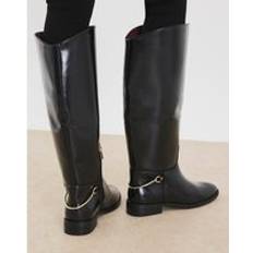 Faux Leather High Leg Boots - Black