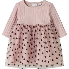 Name It Enfärgade Klänningar Name It NbfNea Tulle Polerad Lilac - Pastelllila/Svart