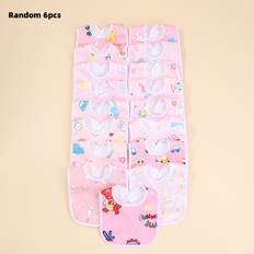 6pcs Cute Baby Bibs Soft Polyester Fiber