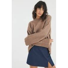 River Island Jumpers River Island Womens Brown Crew Neck Knitted Jumper