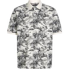 Tommy Hilfiger Multifärgade Pikétröjor Tommy Hilfiger Big Tall Plus Print Polo Shirt - Navy Blue Ivory Petal