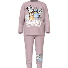 3-6M Pyjamasar Name It Pyjamas NMNAmu Bluey Polerad Lilac - Ljusblå/Pastelllila/Orange/Vit