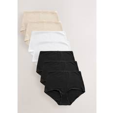 Høj talje Trusser NEXT Panty Full Brief Cotton Rich Knickers 7 Pack - Beige/Sort/Hvid