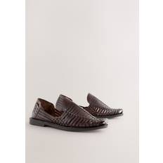 Læder Loafers NEXT Brown Leather Woven Shoes - Brun