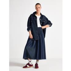 Blåa - Midikjolar Lindex Midi Kjol Med Denim-Look