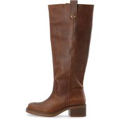 Bianco Dame Støvler Bianco Biamary Knee High Pull On Boot Pull Up Leather Støvler - Brun