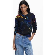 Desigual Tröjor Desigual Butterfly Sweater Stickade Tröja - Svart
